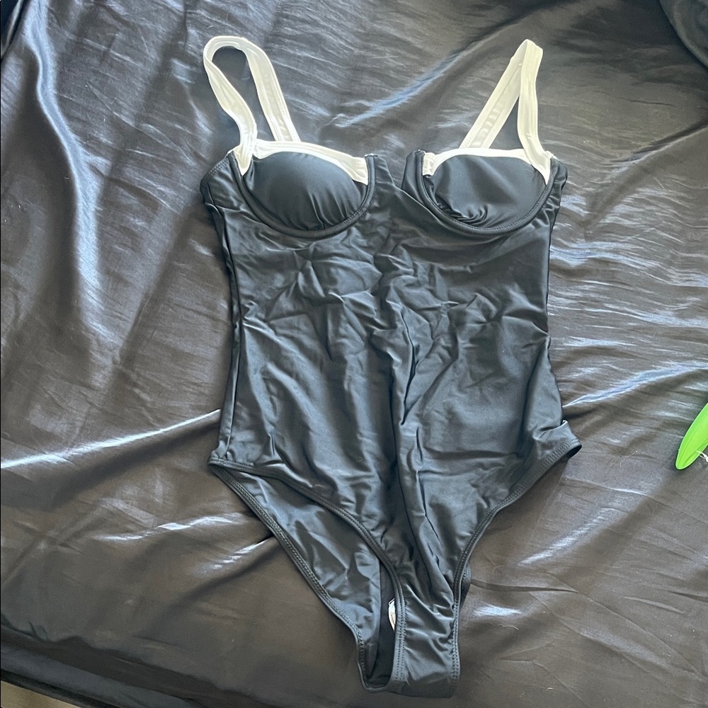 Black and White One-Piece Swimsuit